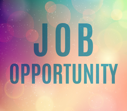 Colorful background with bold text saying 'Job Opportunity'.